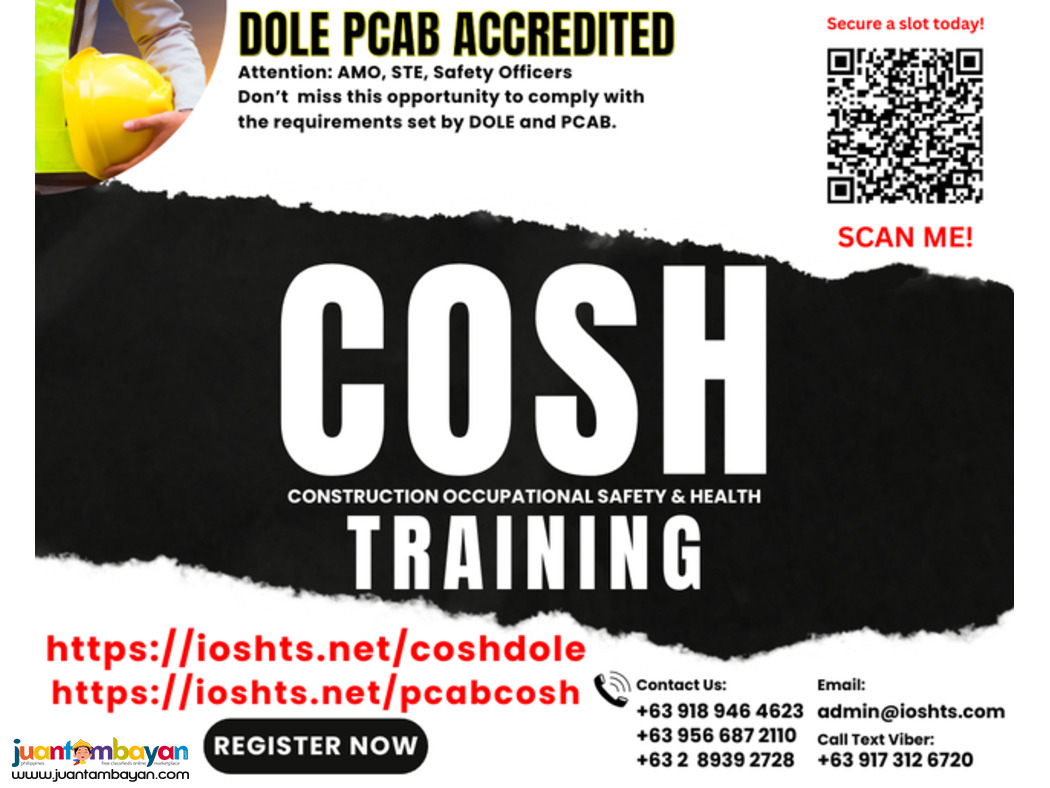 COSH Training DOLE Accredited Safety Officer PCAB COSH for AMO STE