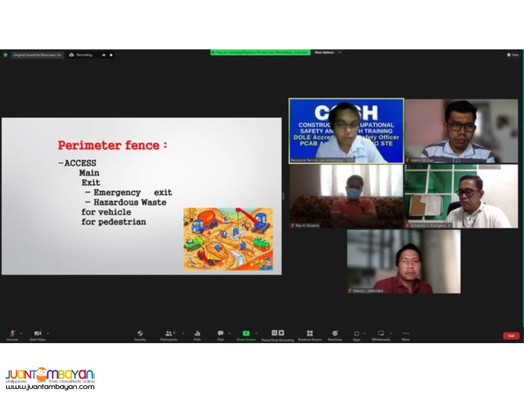DOLE COSH Training PCAB COSH Training Safety Officer AMO STE Training