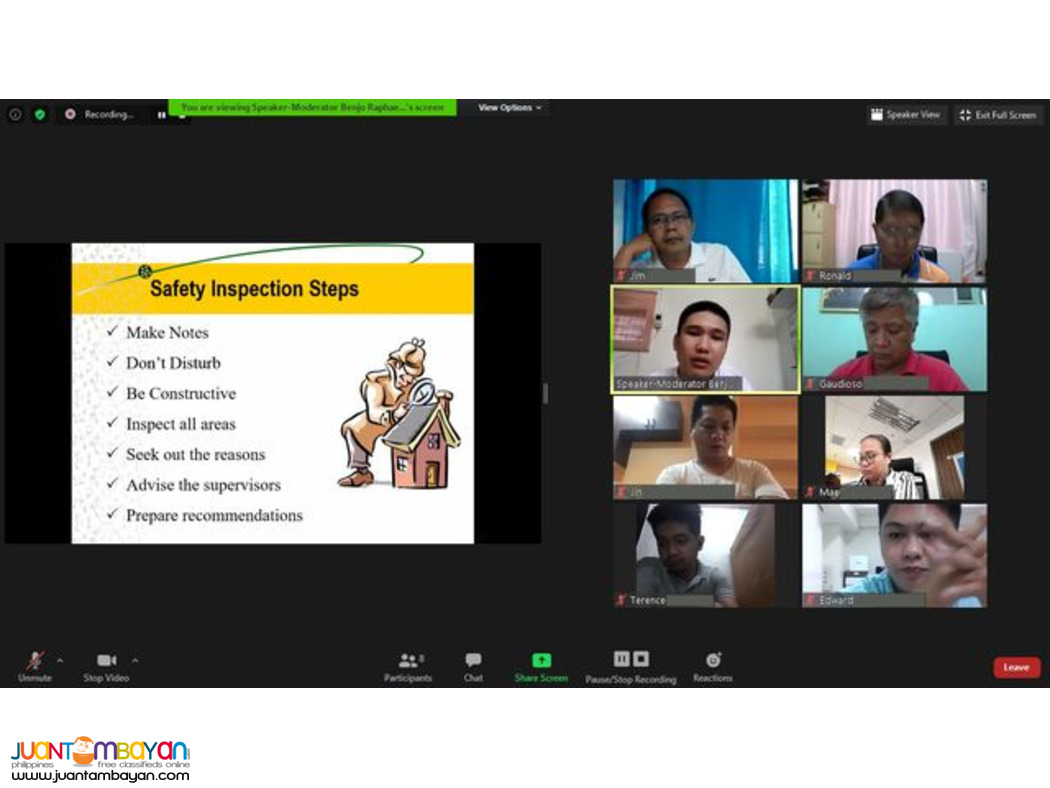 DOLE COSH Training PCAB COSH Training Safety Officer AMO STE Training