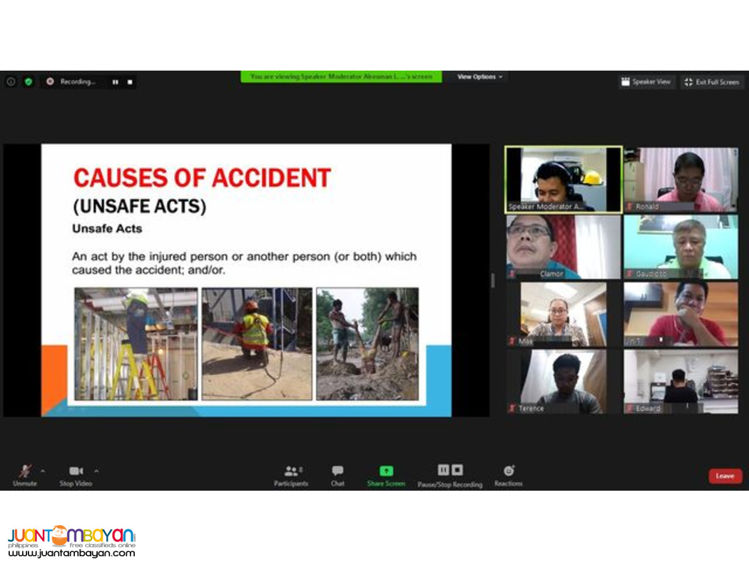 DOLE COSH Training PCAB COSH Training Safety Officer AMO STE Training