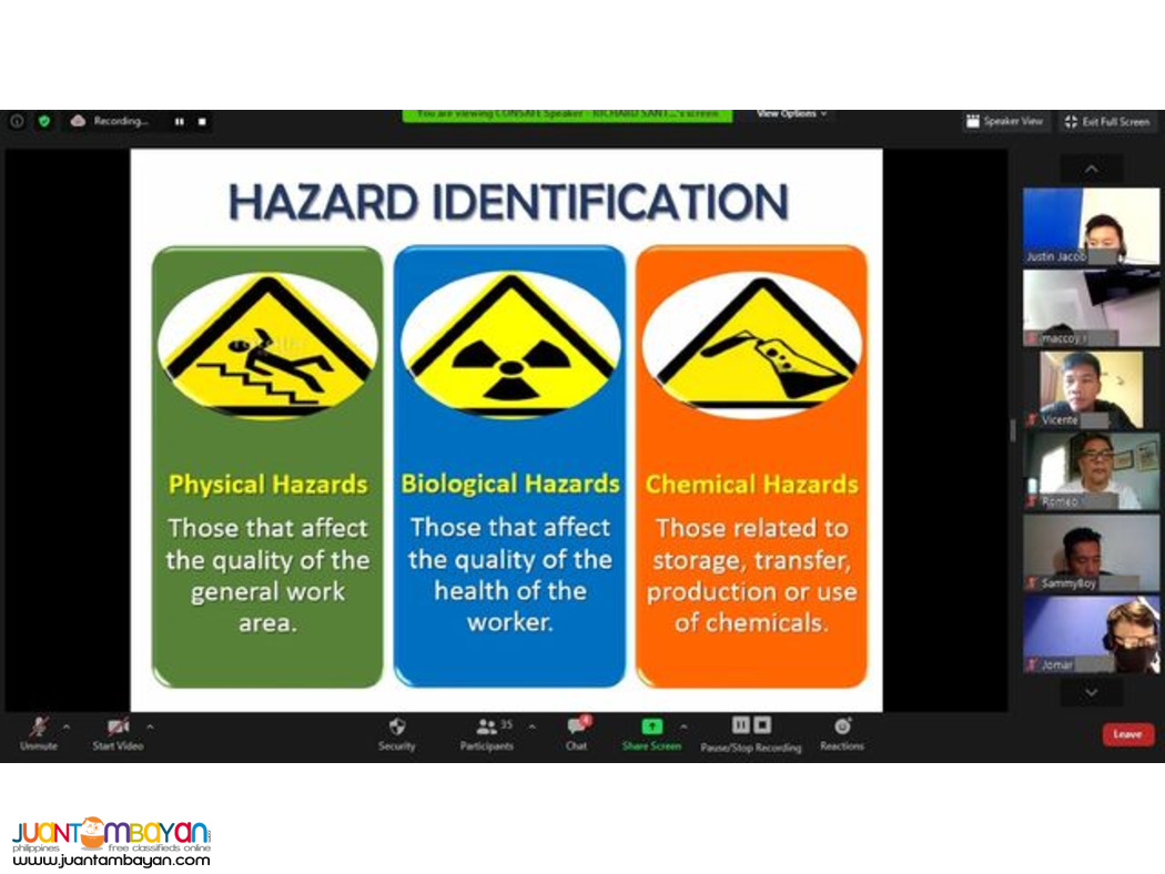 BOSH Training BOSH SO2 Training DOLE Safety Officer 2 SO2 Online