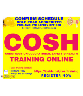 Online COSH Training DOLE Accredited PCAB Accredited AMO STE SO2
