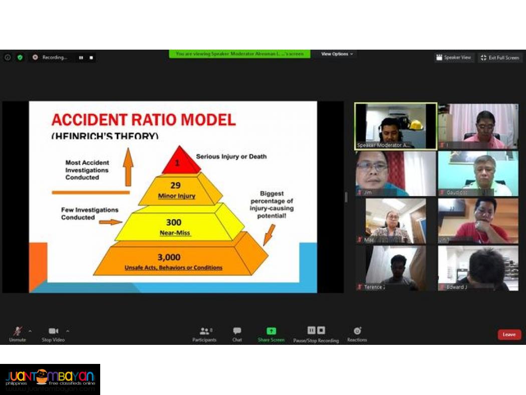 COSH Training AMO STE Safety Officer DOLE PCAB License COSH Online