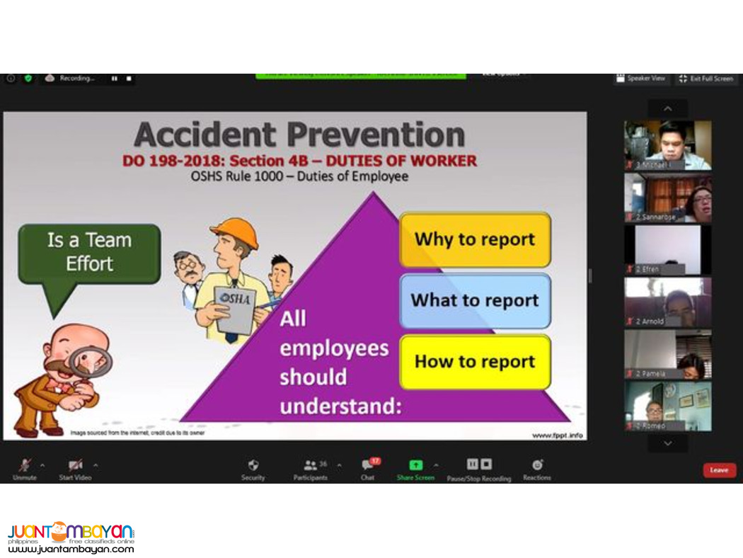 DOLE BOSH Training for Safety Officer 2 SO2 Online Philippines