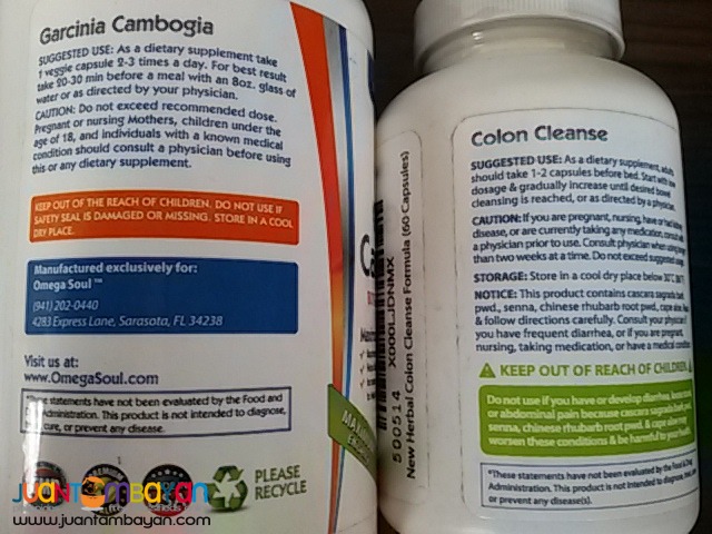 Garcinia Cambogia 180ct 80%HCA & Cleanse 60cts By OmegaSoul