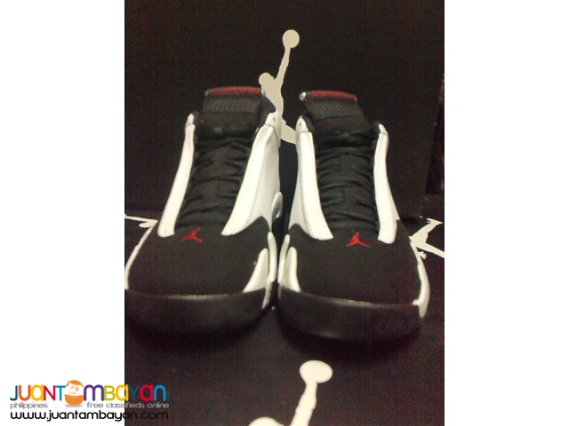 Genuine Air Jordan 14 Blacktoe Basketball Shoes 