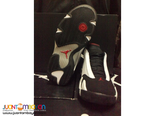 Genuine Air Jordan 14 Blacktoe Basketball Shoes 