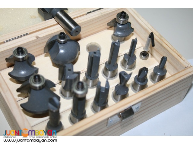 MLCS 8377 15-Pc Router Bit Set with Carbide-Tipped 0.5