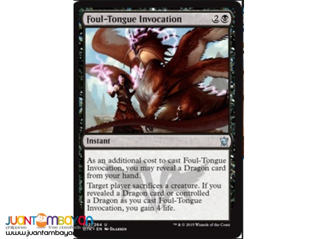 Foul-Tongue Invocation (Magic the Gathering Trading Card Game) Foul-Tongue Invocation (Magic the Gathering Trading Card Game)