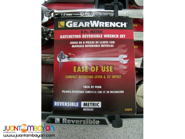 GearWrench 8 pc. Metric Reversible Ratcheting Combination Wrench Set