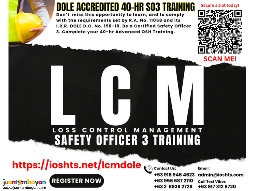 SO3 Training LCM Training Safety Officer 3 Training DOLE Compliance
