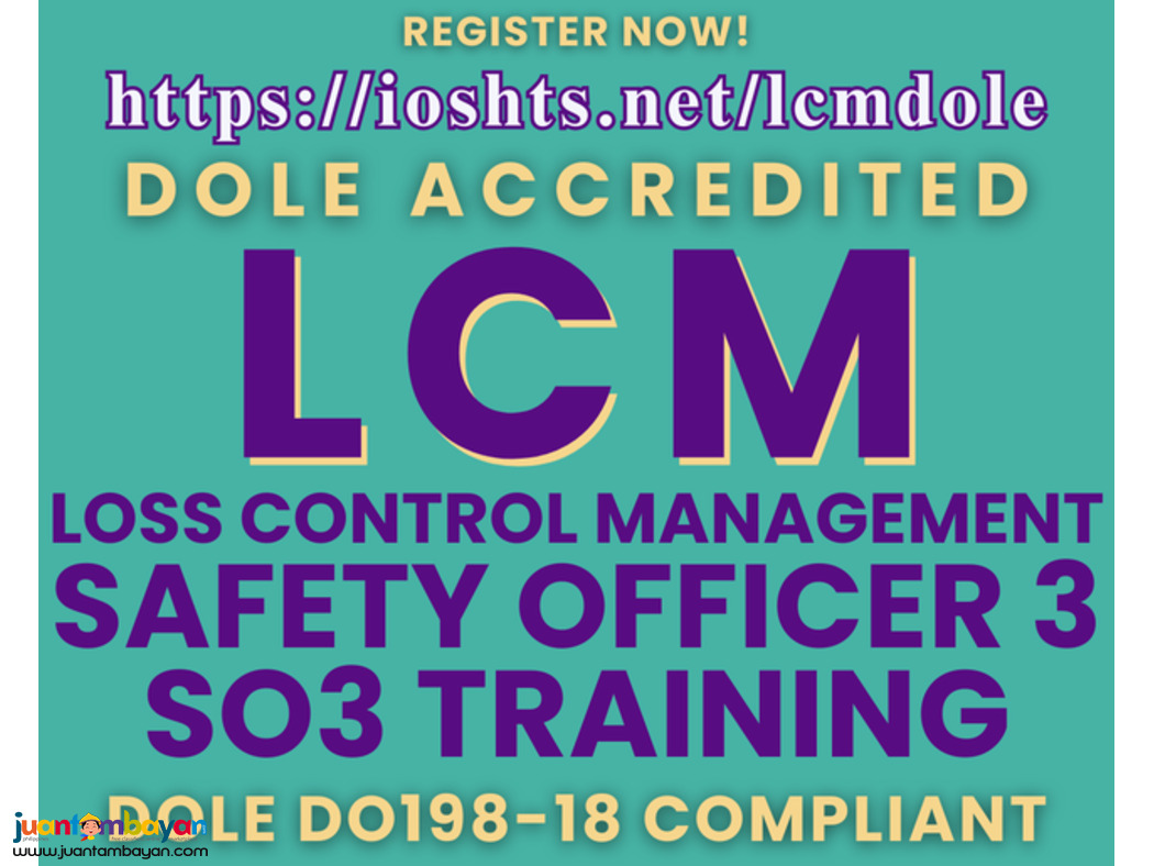 SO3 Training LCM Training Safety Officer 3 Training DOLE Compliance