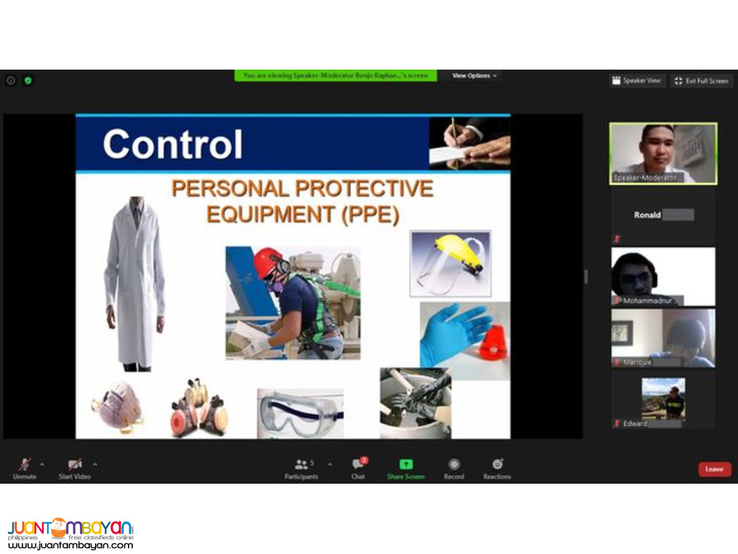 Online LCM Training SO3 Training DOLE Accredited Safety Officer 3