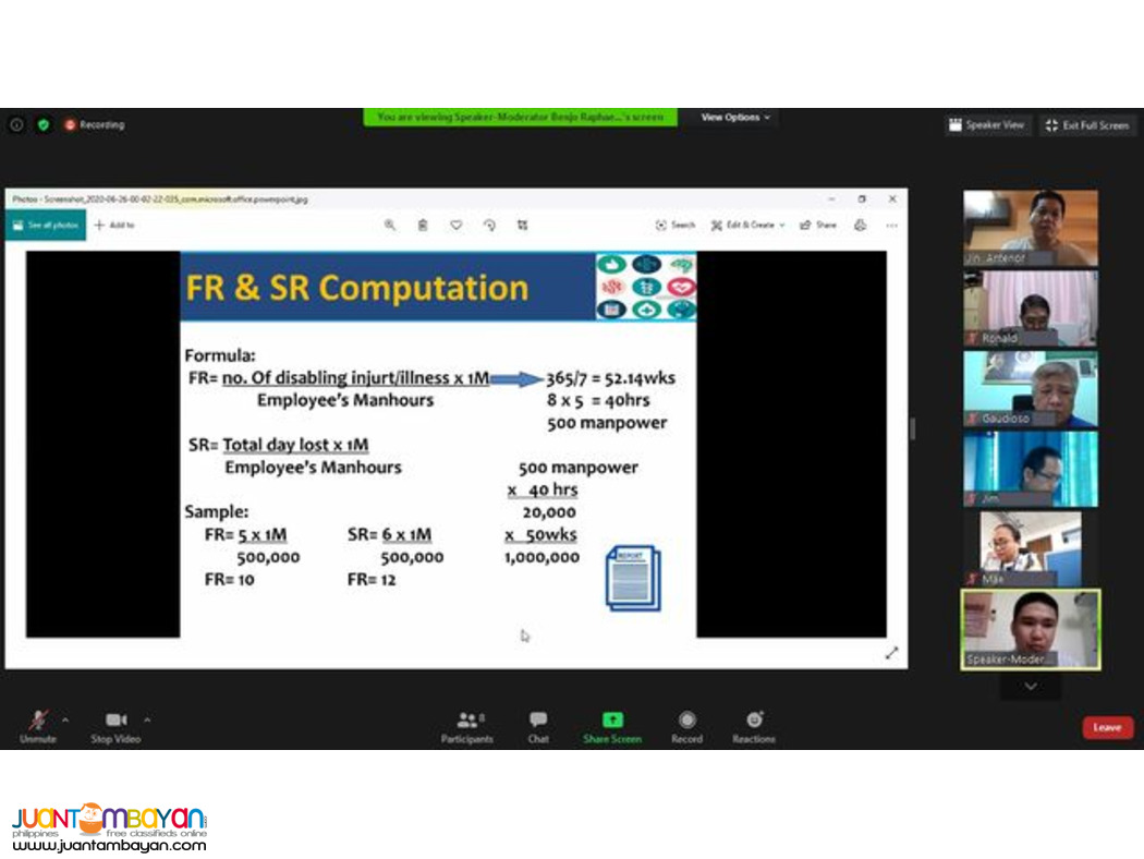 Online LCM Training SO3 Training DOLE Accredited Safety Officer 3