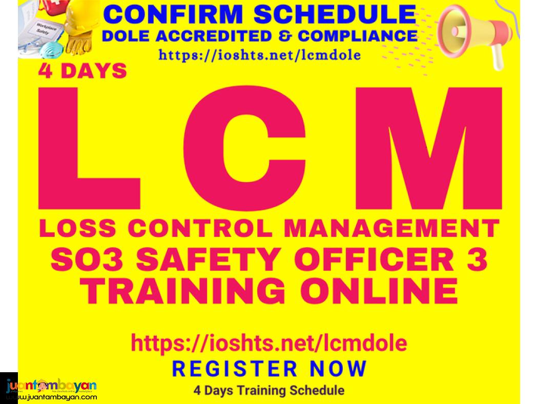 LCM Training SO3 Training DOLE Accredited Safety Officer 3 Online